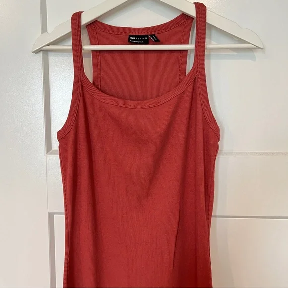 ASOS Ribbed Maxi Dress - Rust/Orange - Picture 7 of 10